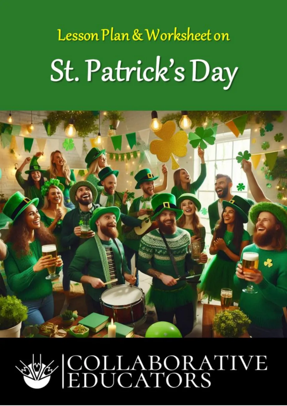 Cover of Lesson Plan & Worksheet on St. Patrick's Day, a teaching resource by Collaborative Educators