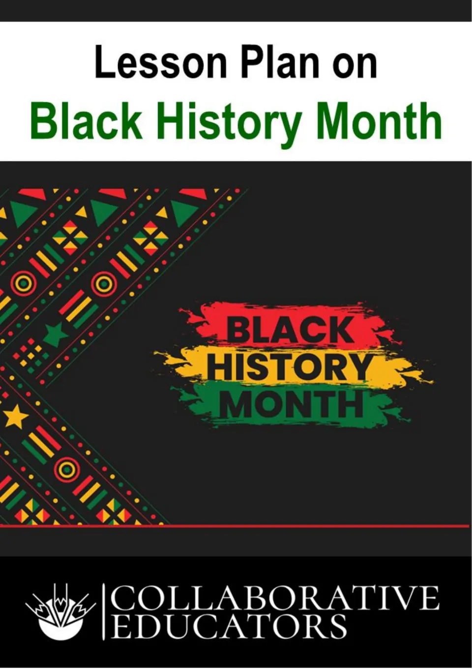 Cover of Lesson Plan on Black History Month, a teaching resource credited to Collaborative Educators