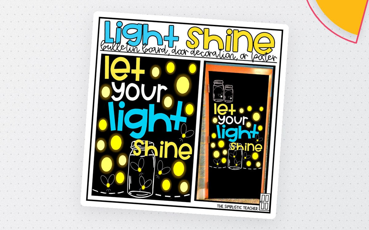 Let Your Light Shine bulletin-board and door-decor cover.