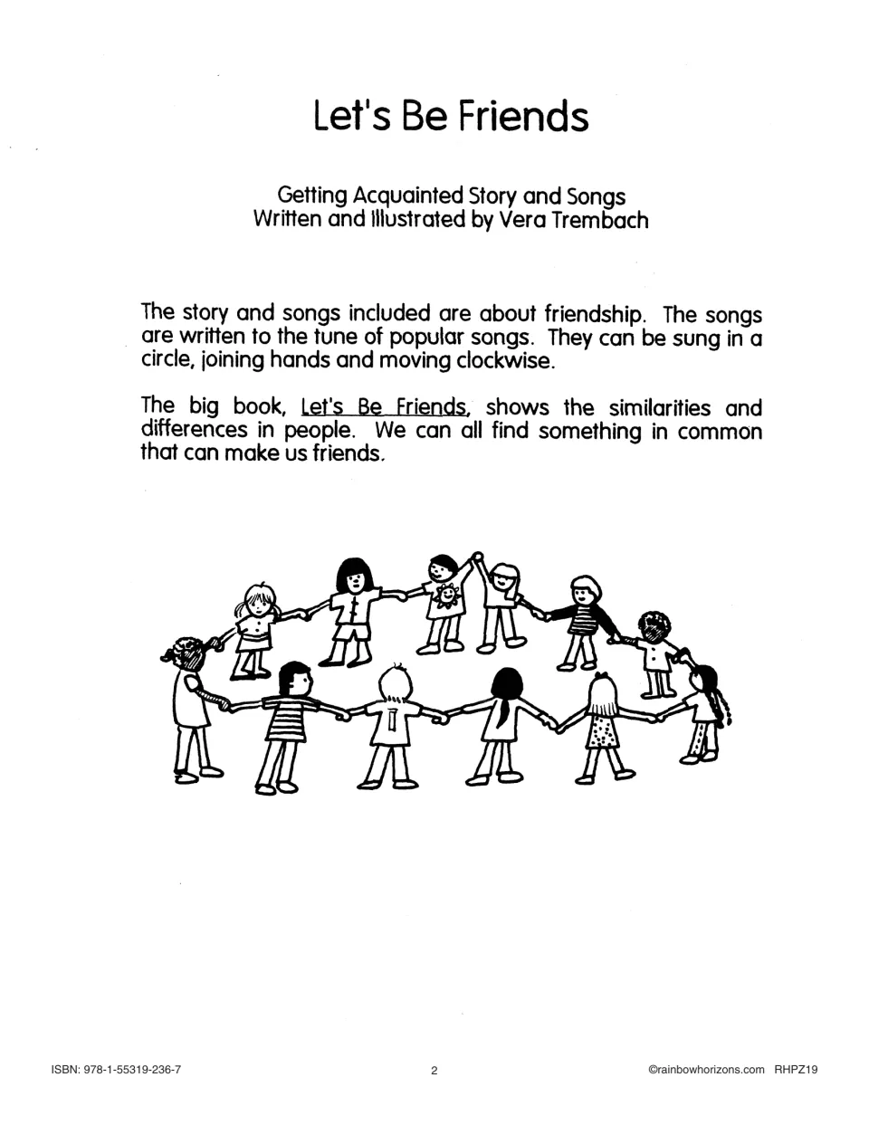 Resource introduction explaining friendship songs and a big book about people's similarities and differences