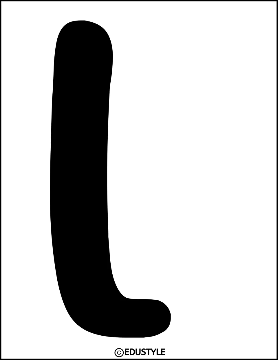 Black capital L for the winter bulletin board or door display, printed as an individual title letter