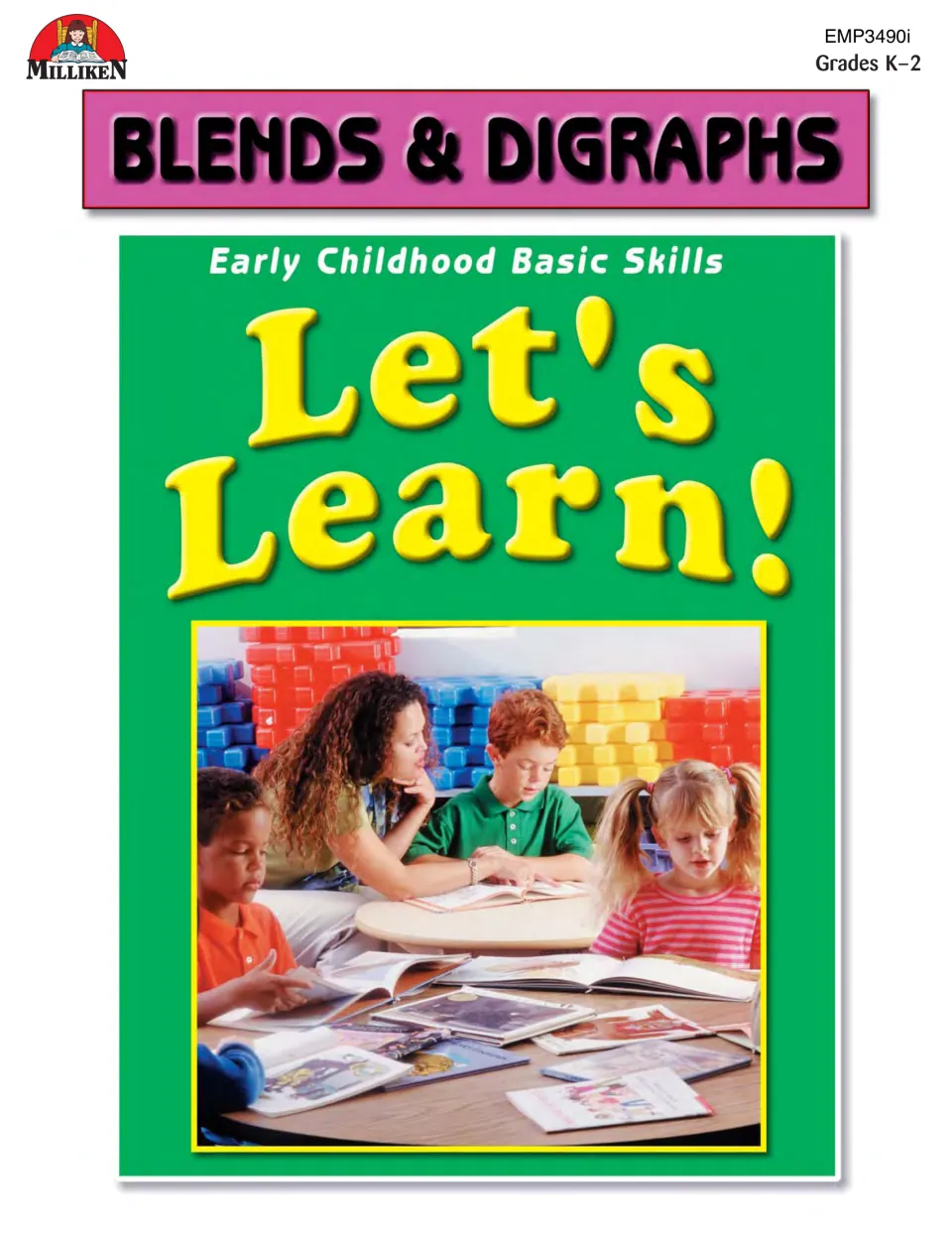 Cover of Let's Learn! Blends and Digraphs, Early Childhood Basic Skills, Grades K-2, with a teacher reading with children