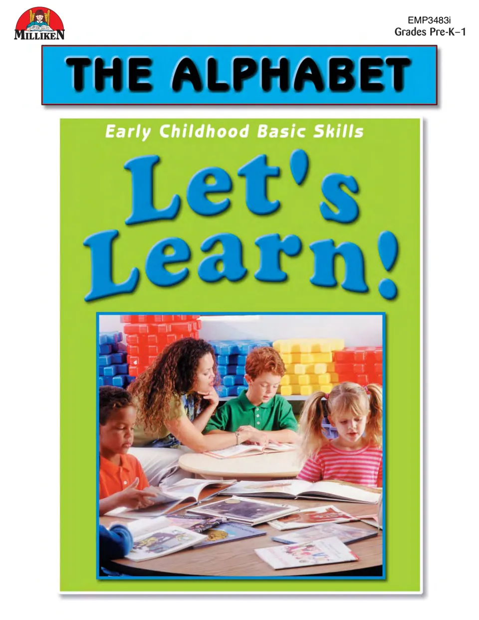 Cover of Let's Learn! The Alphabet, Early Childhood Basic Skills, Grades Pre-K–1, showing a teacher reading with children