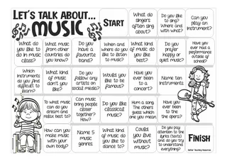 Let's Talk About Music – ESL Board Game – sample page 2