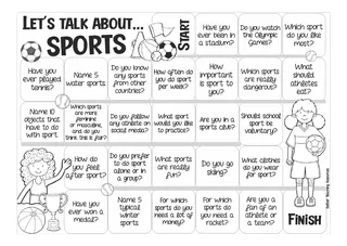 Let's Talk About Sports – ESL Speaking Board Game – sample page 2