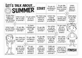 Let's Talk About Summer Board Game – sample page 2