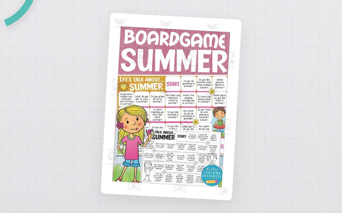 Let's Talk About Summer Board Game teaching resource preview
