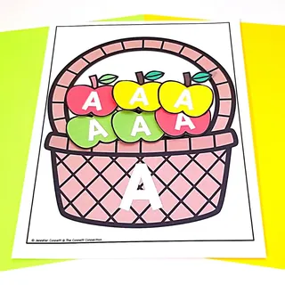 Letter A Sorting – Capital & Lowercase Apple Theme – sample page 3