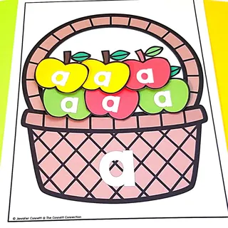 Letter A Sorting – Capital & Lowercase Apple Theme – sample page 4