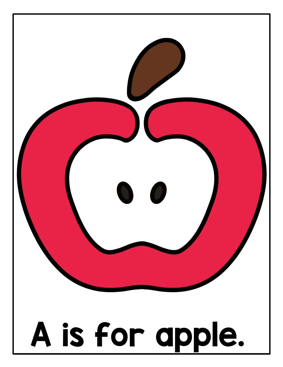 Letter A apple mat: students fill the white apple center with playdough above "A is for apple" to connect A to its sound