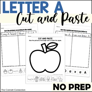 Letter A Worksheets - Cut and Paste Activities – cover