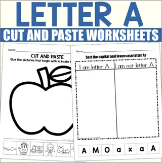 Letter A Worksheets - Cut and Paste Activities – sample page 2