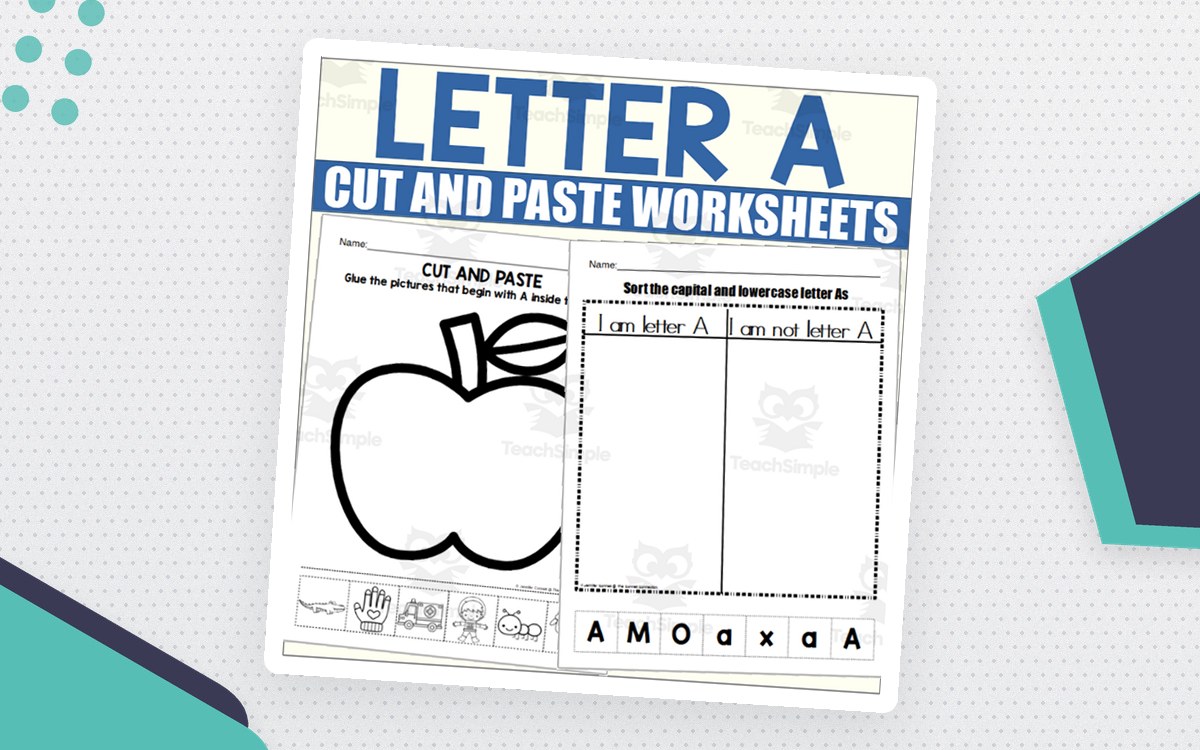 Letter A Worksheets - Cut and Paste Activities preview