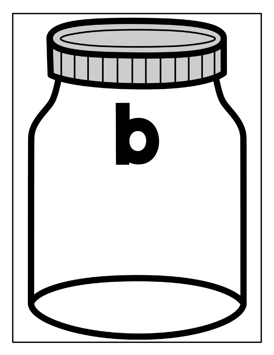 Lowercase b sorting mat: a jar labelled b where students collect every bug card showing the small letter b