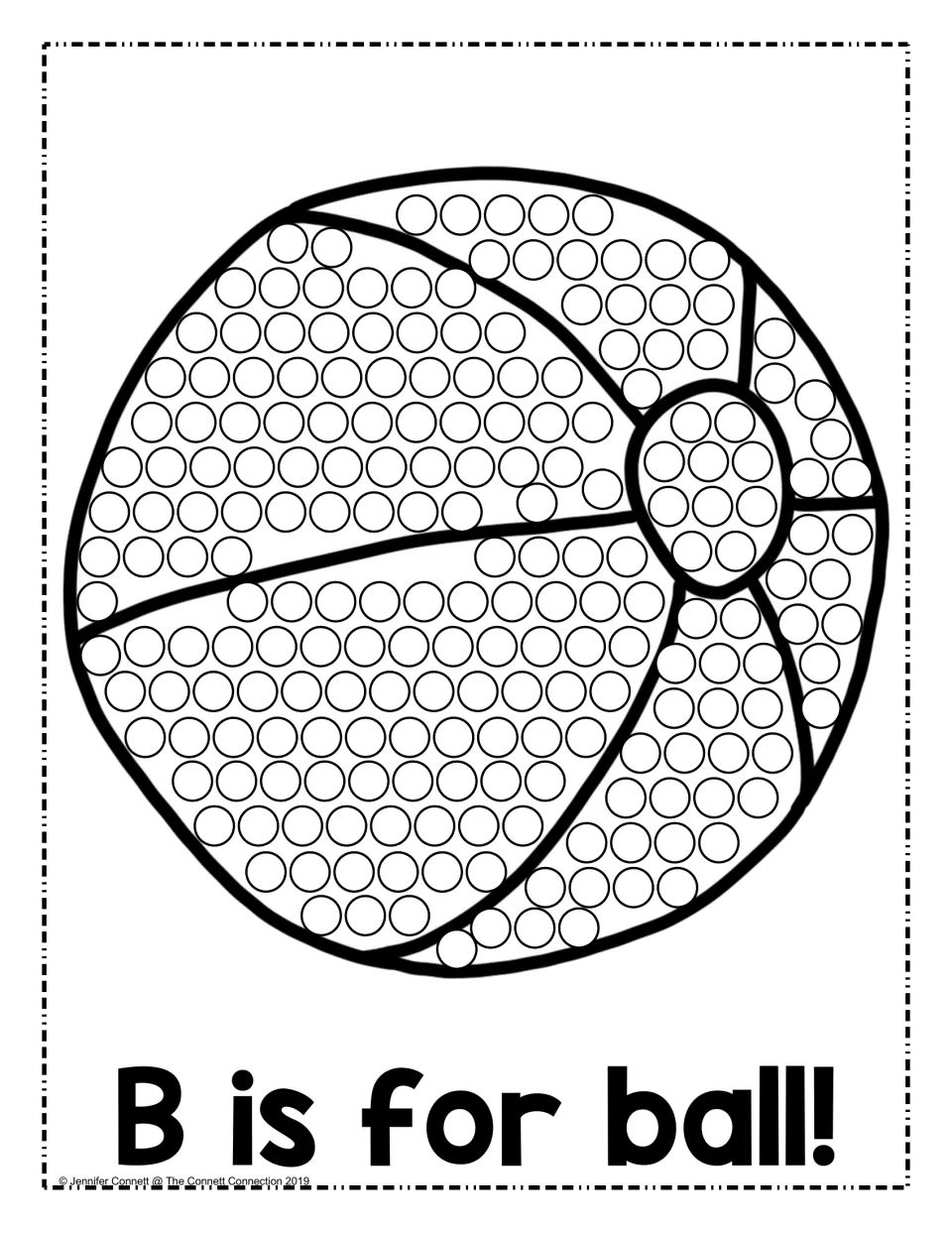 B is for ball: students dab a dot marker in each circle of a beach ball picture to practise the letter B sound