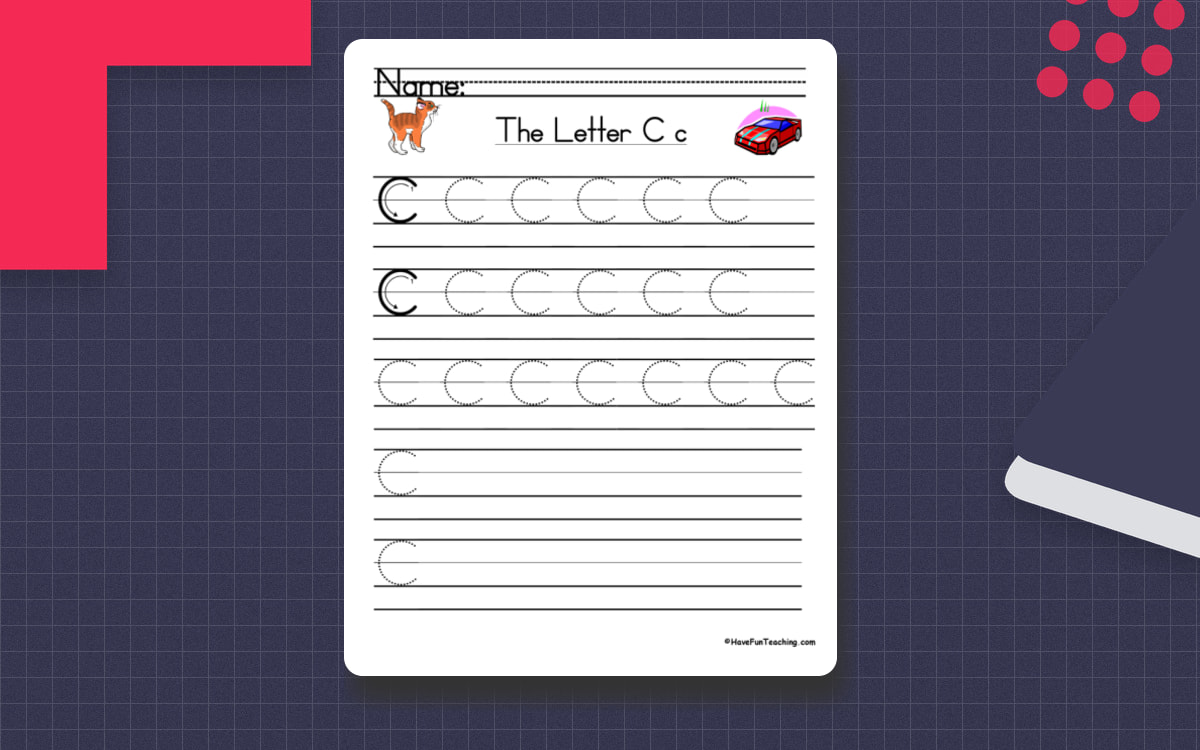 Letter C Handwriting Practice Worksheet teaching resource preview
