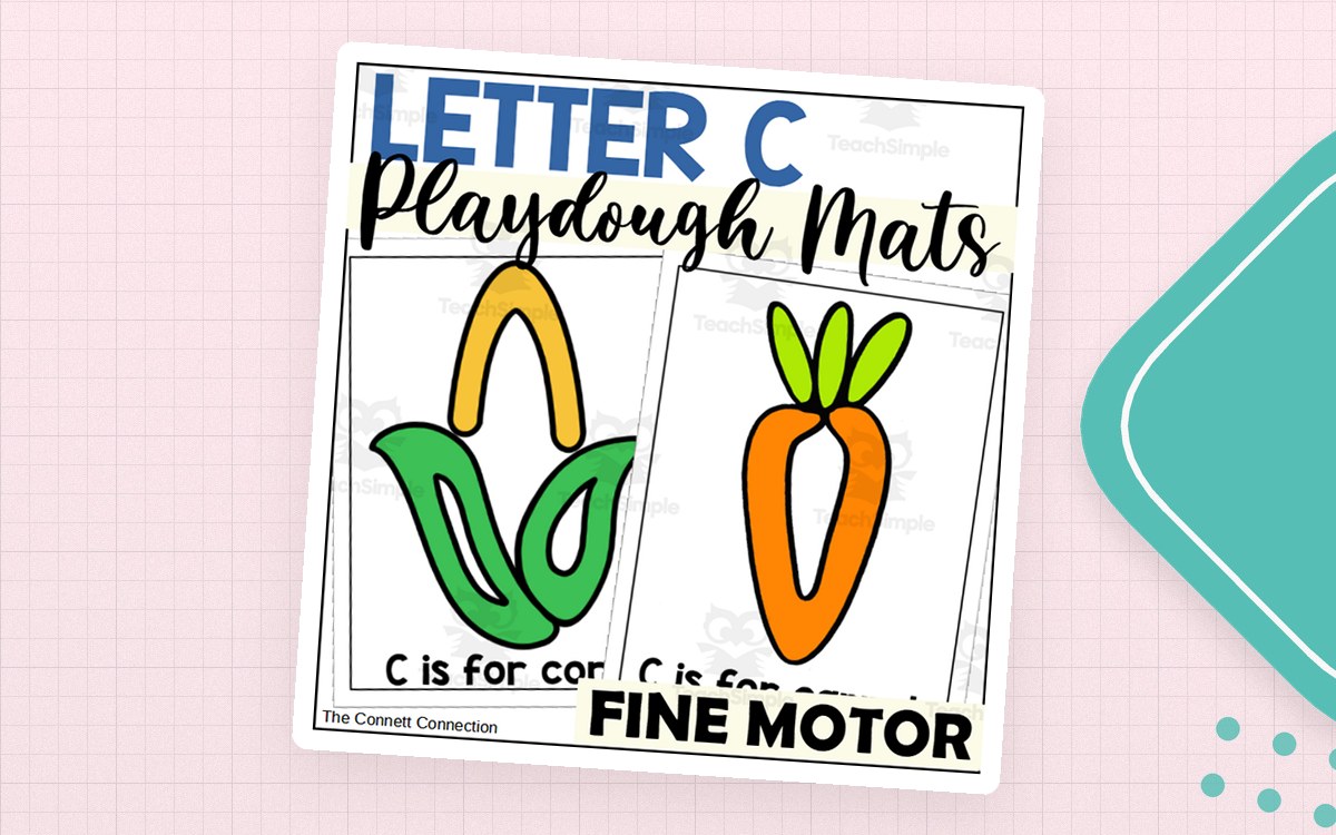 Letter C Playdough Mats preview: Seven letter C playdough mats