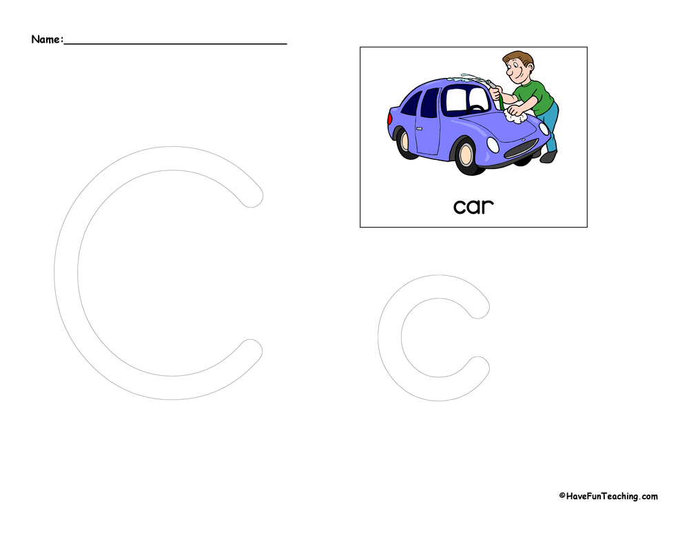 Letter C Tracing Worksheet teaching resource preview