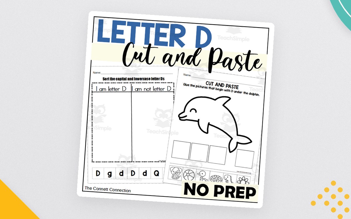 Letter D Cut and Paste Worksheets preview