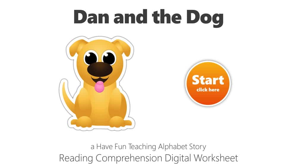 Letter D Dan and the Dog Reading Comprehension Digital Worksheet teaching resource preview