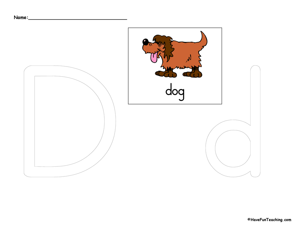 Letter D Tracing Worksheet teaching resource preview