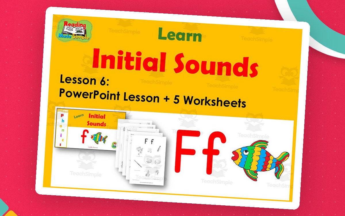 Letter F: PowerPoint and Worksheets: Lesson 6 teaching resource preview