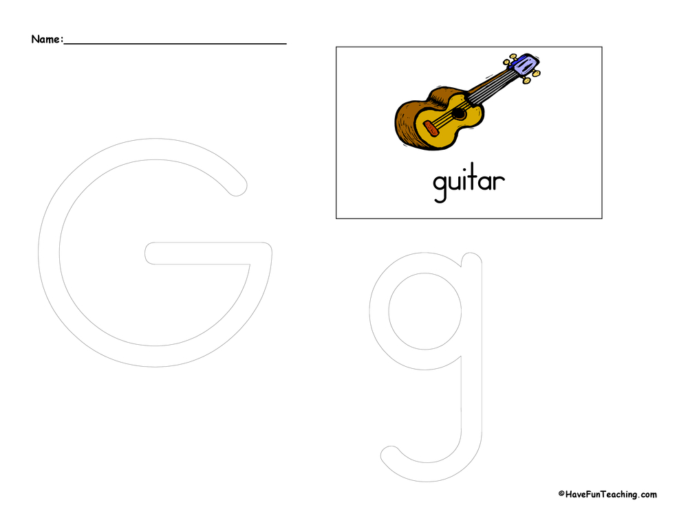 Letter G Tracing Worksheet teaching resource preview