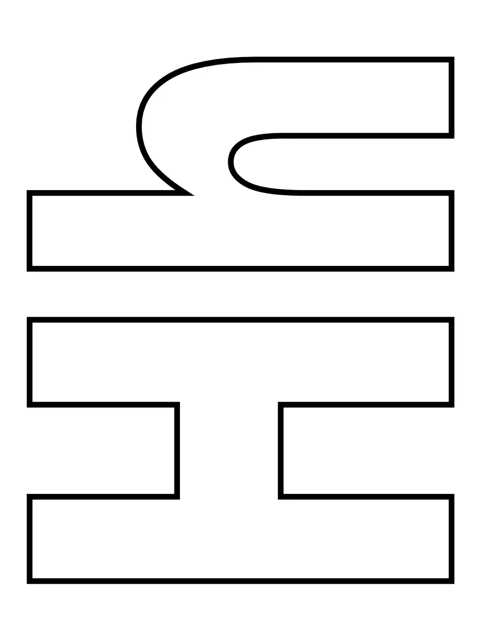 Uppercase H and lowercase h outlines side by side on a sideways page, so students compare and decorate both letter forms