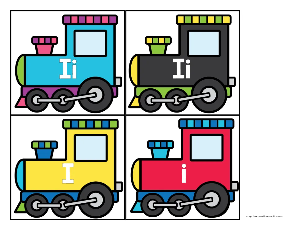 More engine cards: two labeled Ii, one with capital I and one with lowercase i, used for the capital and lowercase sort
