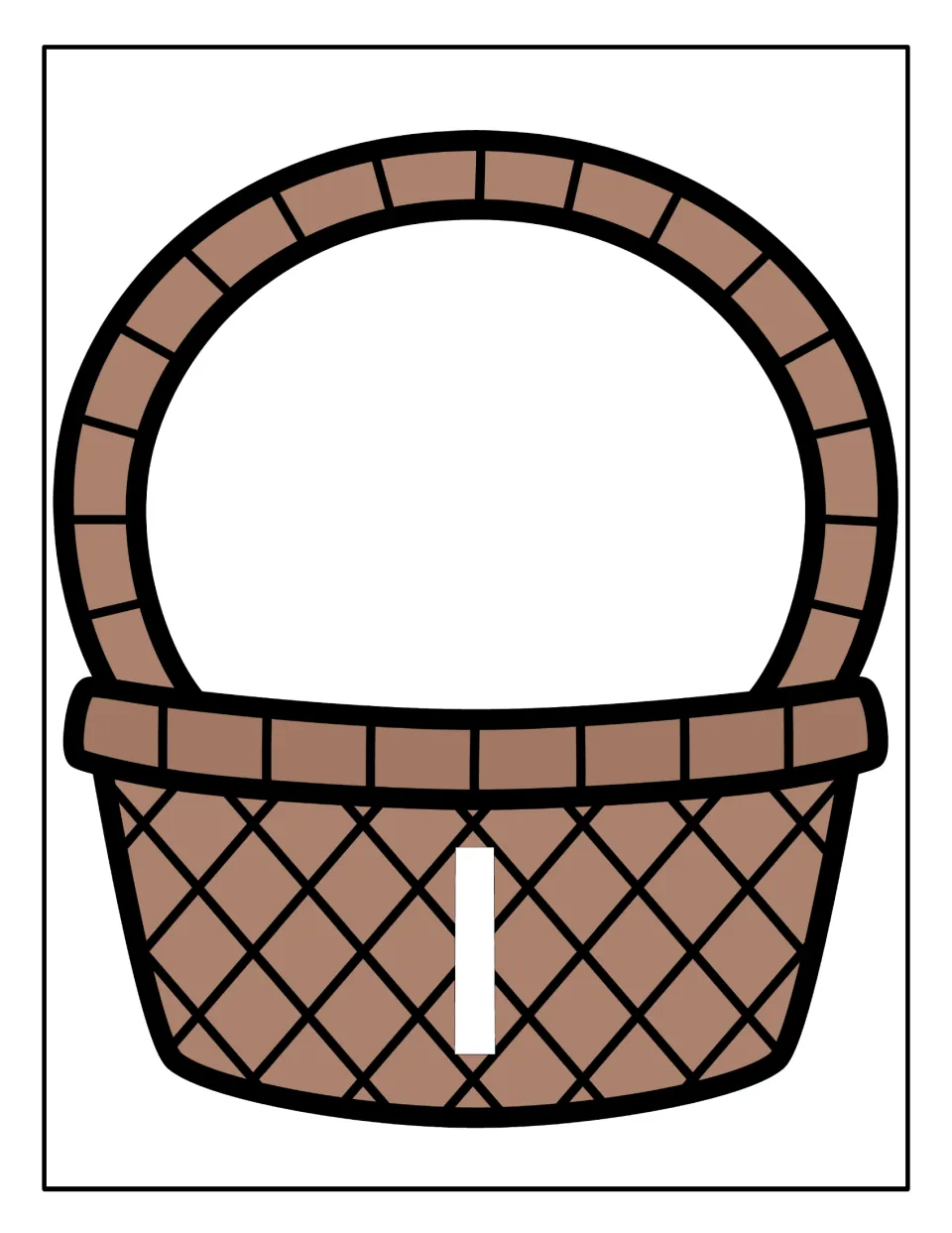 Lowercase l sorting mat: a brown basket marked l where students place every fruit card showing a lowercase l