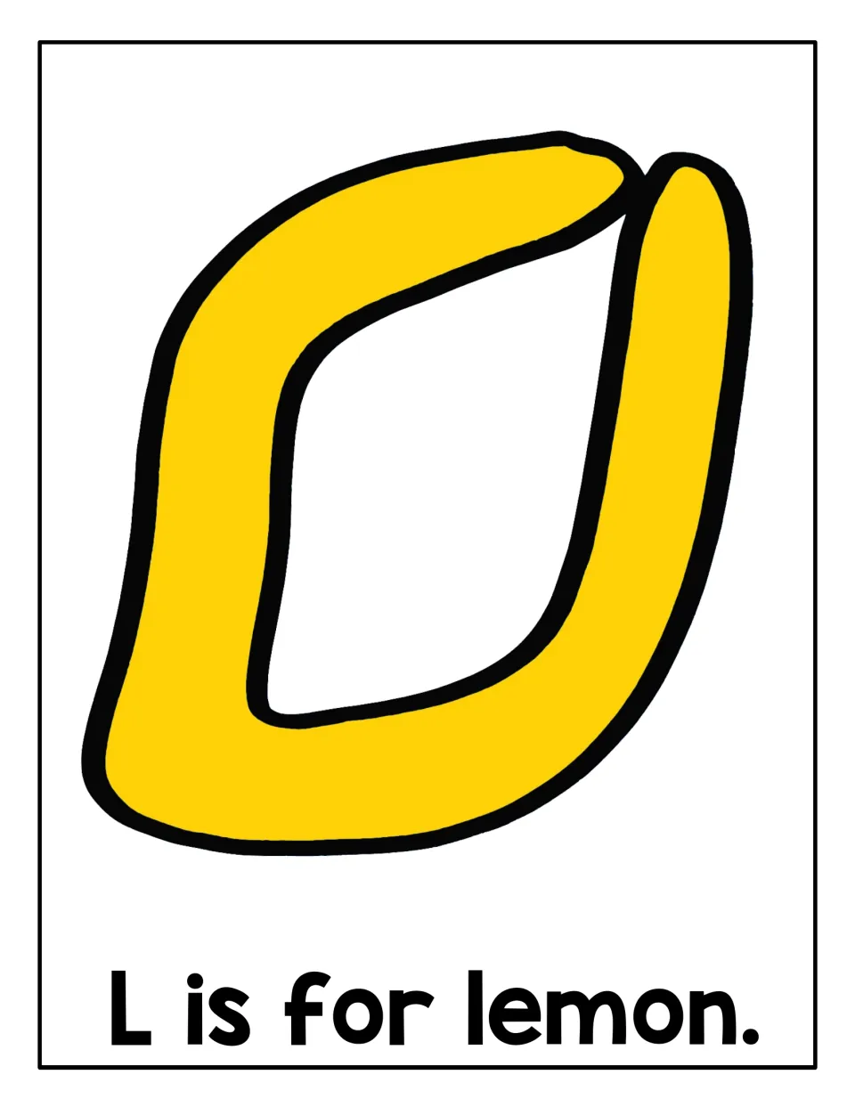 L is for lemon: students shape playdough to cover a yellow lemon outline, connecting the picture to the letter L