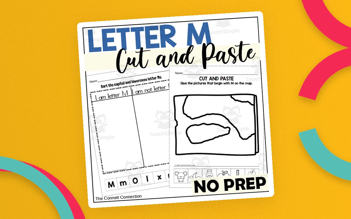 Letter M Cut and Paste Worksheets preview