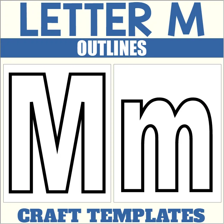 Letter M Outline for Alphabet Crafts – cover