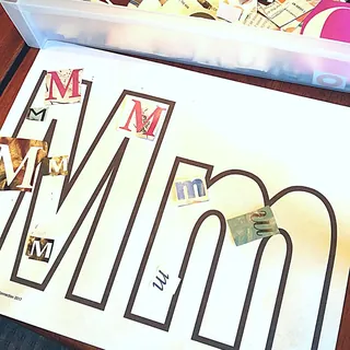 Letter M Outline for Alphabet Crafts – sample page 2