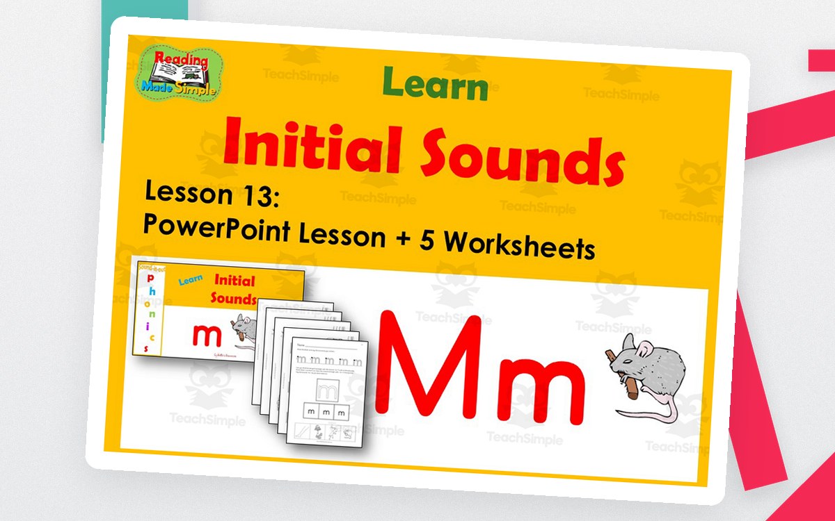 Letter M: PowerPoint and Worksheets: Lesson 13 preview