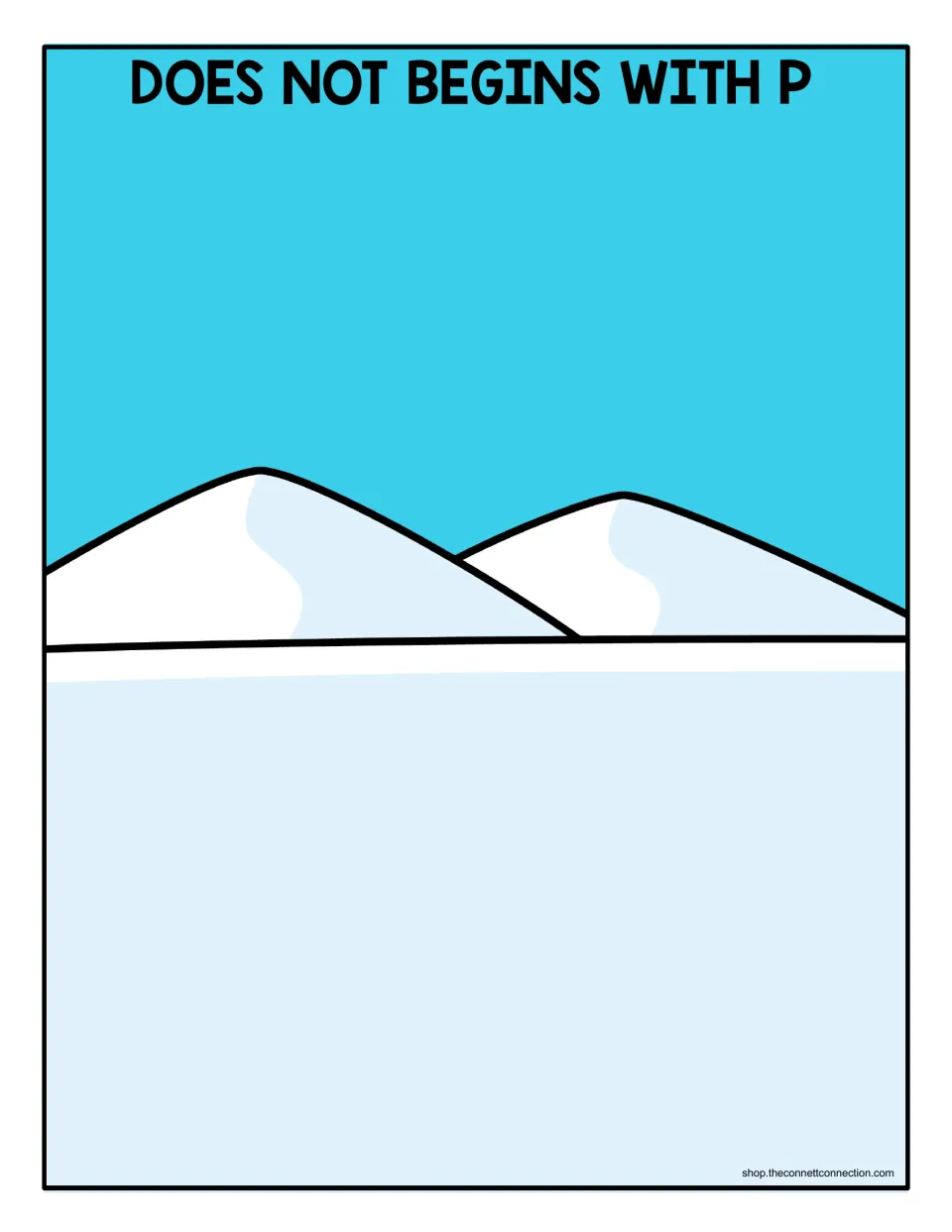 Does Not Begins With P mat: students place penguin cards whose pictures start with other sounds, such as watermelon