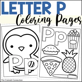 Letter P Coloring Pages – Tracing & Pictures Set – cover