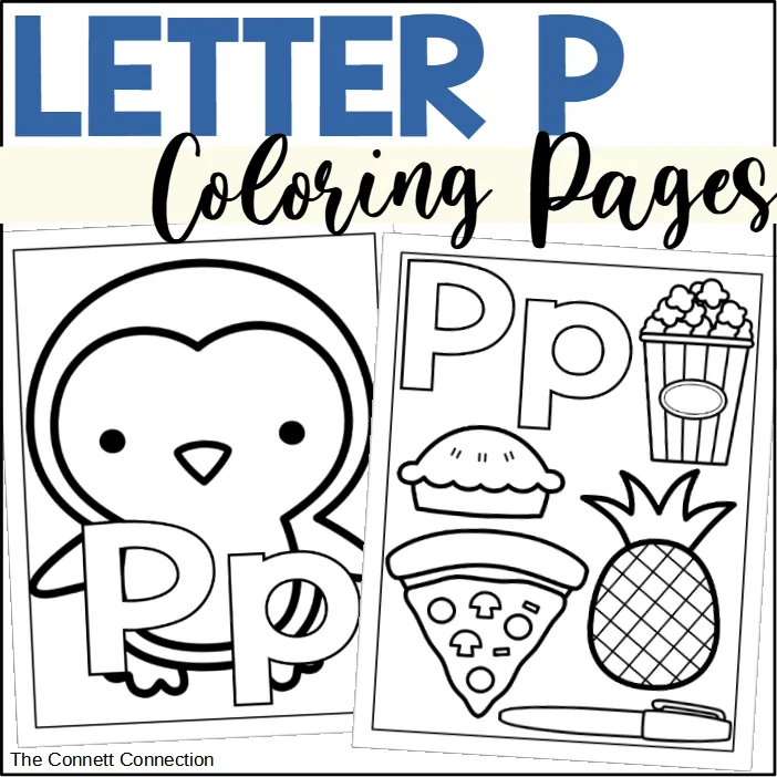 Letter P Coloring Pages – Tracing & Pictures Set – cover