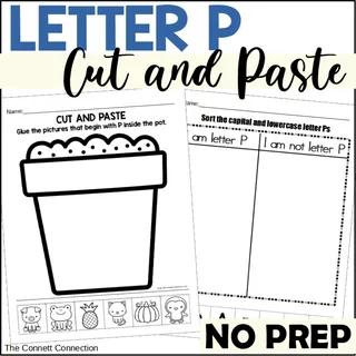 Letter P Cut and Paste Worksheets – cover