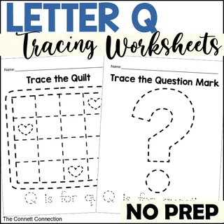 Letter Q Tracing Worksheets – cover
