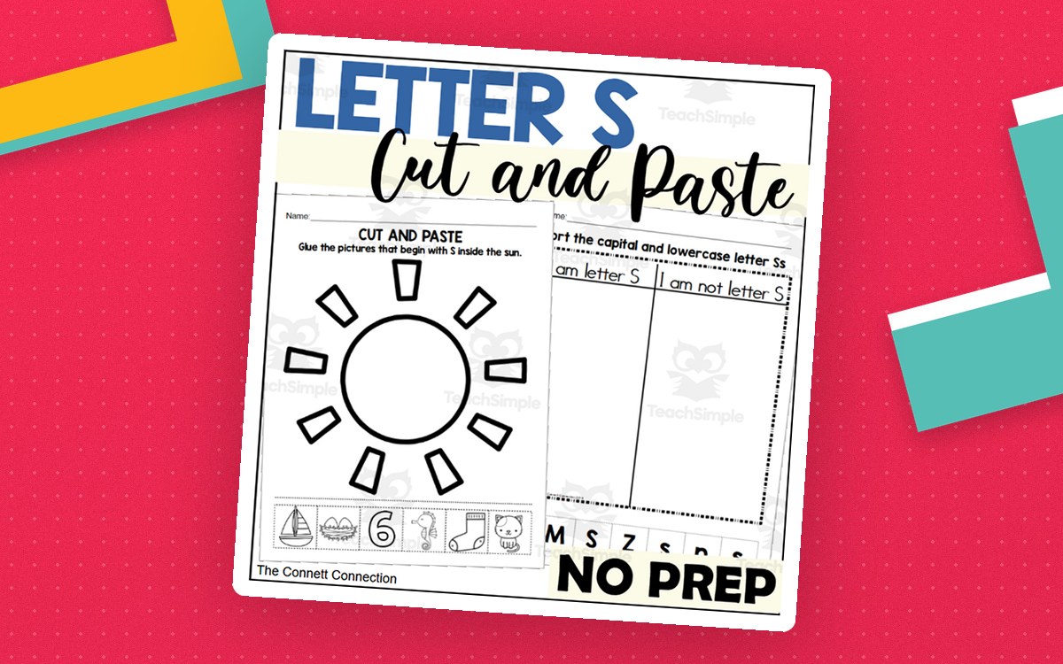 Letter S Cut and Paste Worksheets preview