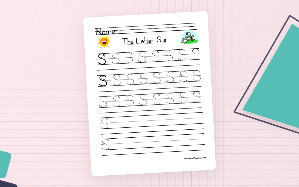 Letter S Handwriting Practice Worksheet teaching resource preview