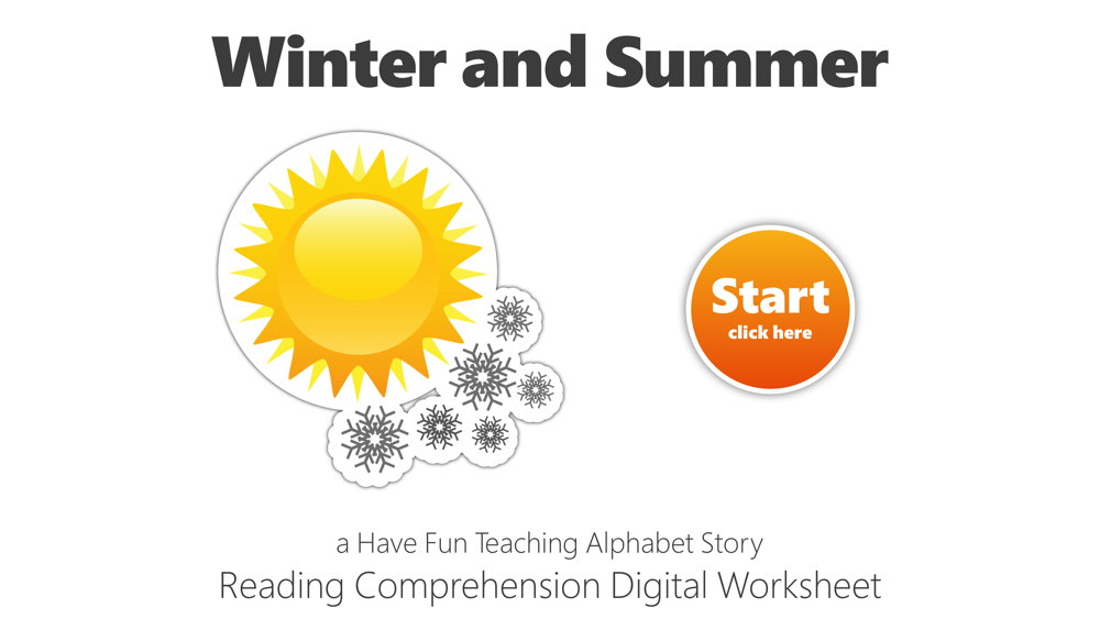 Letter W Winter and Summer Reading Comprehension Digital Worksheet teaching resource preview