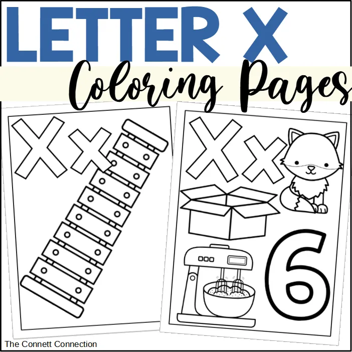 Letter X Coloring Sheets – 8 Worksheets – cover