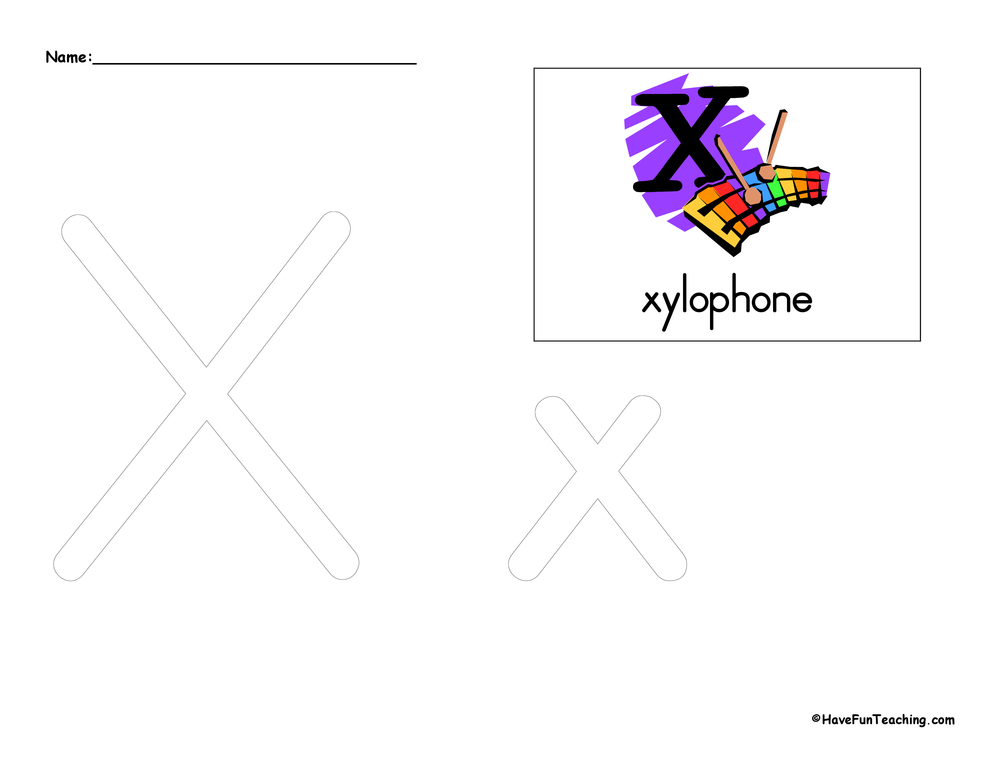 Letter X Tracing Worksheet teaching resource preview