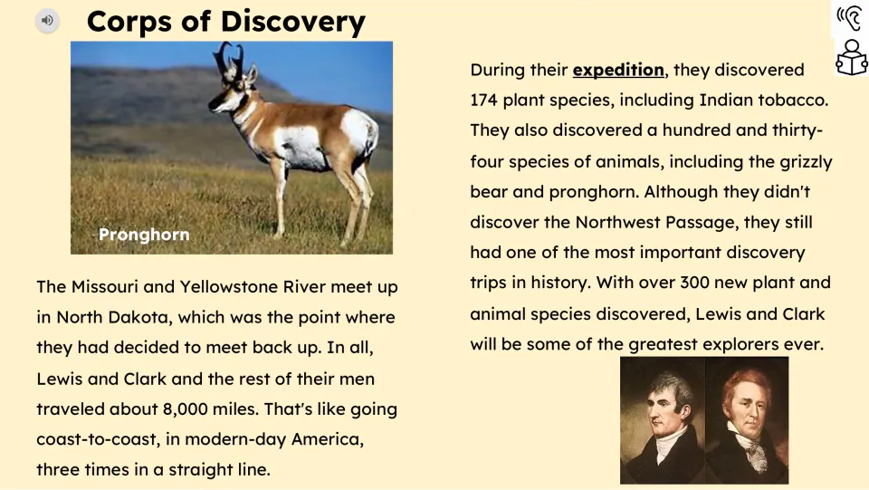 Reading passage part 4 recounts the 8,000-mile journey and reports 174 plant species and 134 animal species