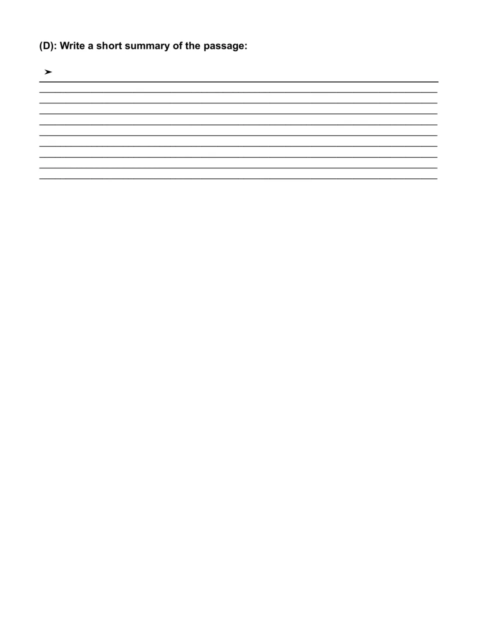Summary writing task asks students to write a short summary of the reading passage about goosebumps.