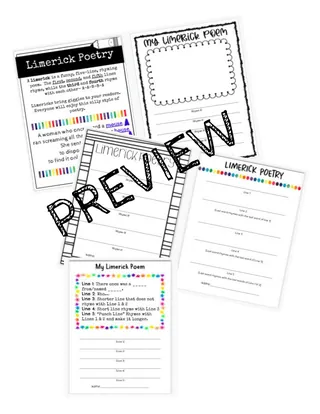 Limerick Poetry – Posters & Graphic Organizers – preview 1