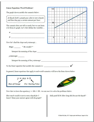 Linear Equation Word Problems – Notes + Homework – sample page 2