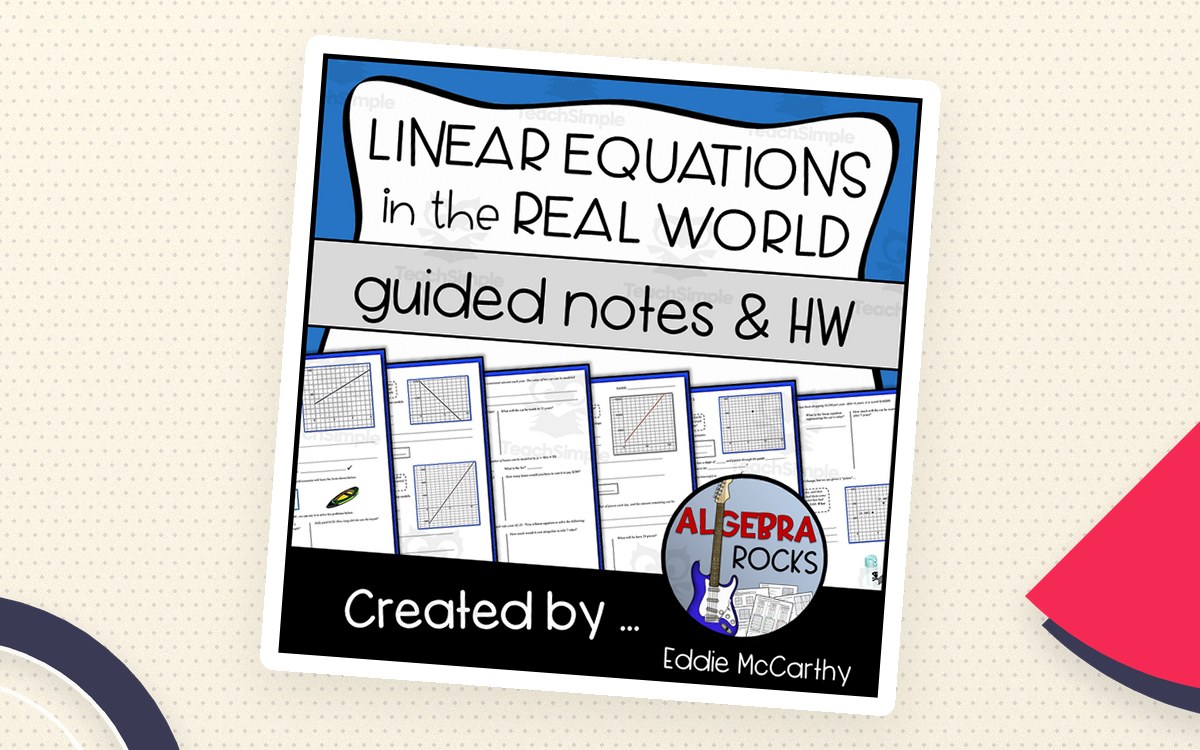Linear Equation Word Problems – Notes + Homework teaching resource preview